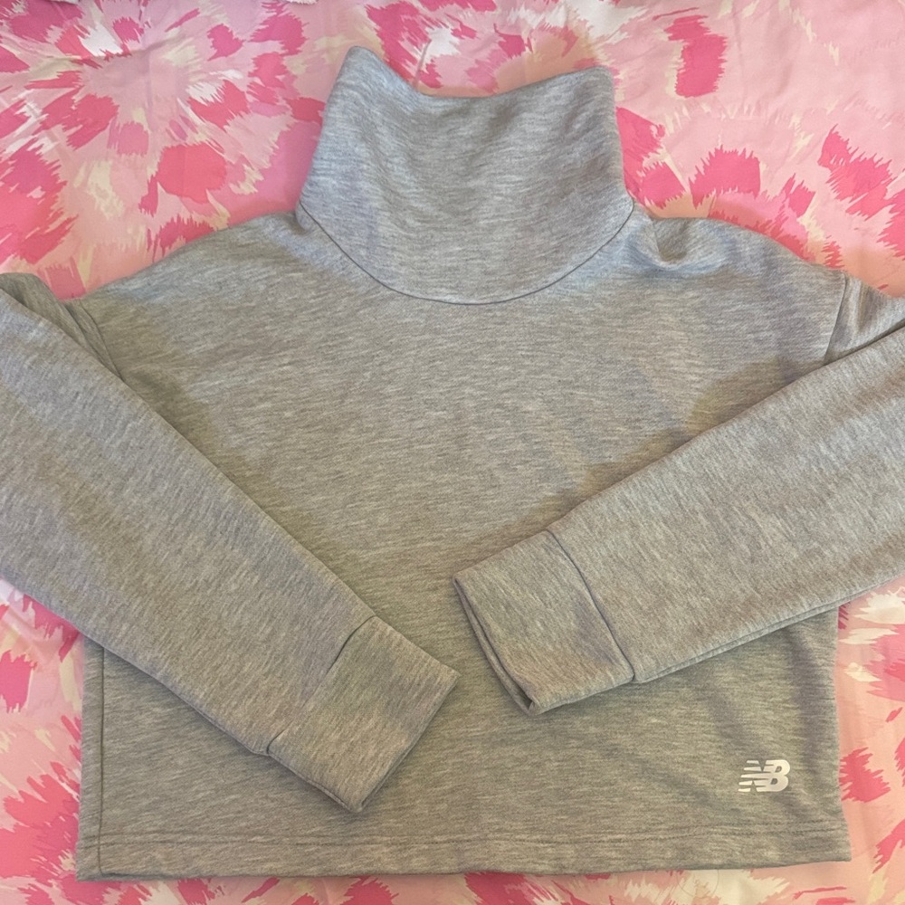 New Balance Light Gray Turtleneck Top